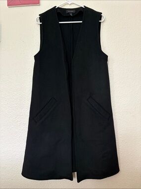 Halogen Black Sleeveless Long Vest